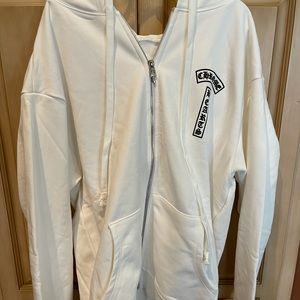 Chrome Hearts White Cross Zip Up Jacket
